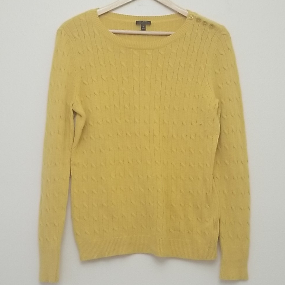 Talbots Lambswool Blend Cable Knit Sweater Medium